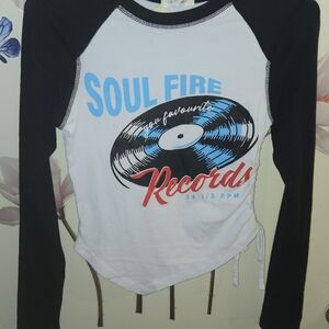 Forever 21 Black and White Graphic Crop Top